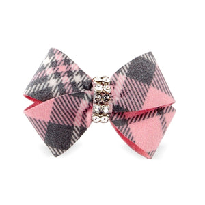 Susan Lanci Scotty Nouveau Hair Bow - Puppy Pink Plaid - Posh Puppy Boutique