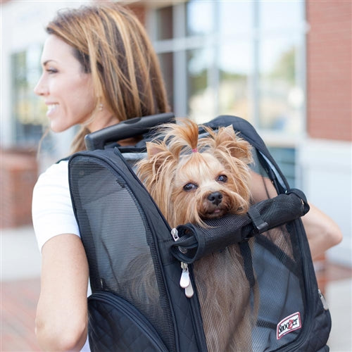 Roll Around Travel Dog Carrier Backpack in Black