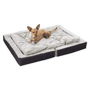 Travel Mate Luxury Bed in Marmont Storm - Posh Puppy Boutique
