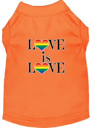 Love is Love Screen Print Dog Shirt in Many Colors