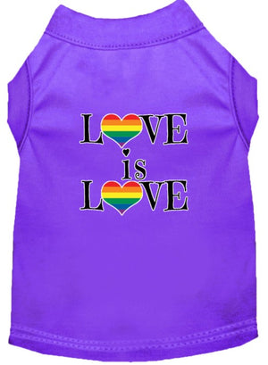 Love is Love Screen Print Dog Shirt in Many Colors