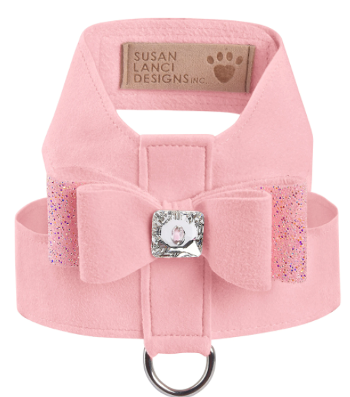 Susan Lanci AB Crystal Stellar Big Bow Tinkie Harness in Puppy Pink
