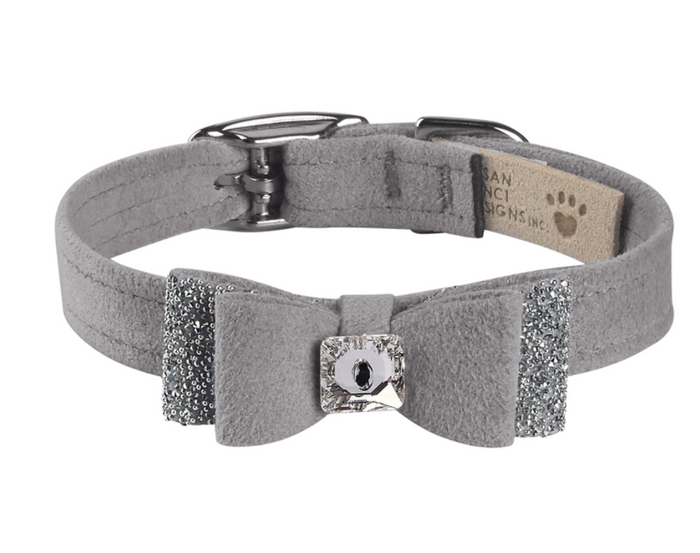 Susan Lanci Crystal Stellar Big Bow Collar in Platinum