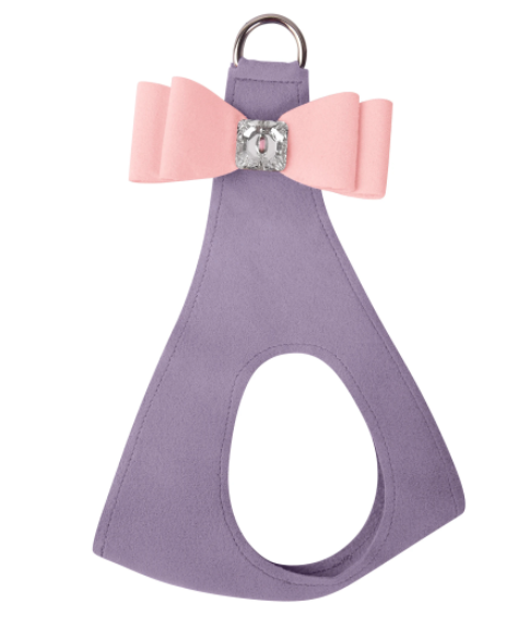 Susan Lanci French Lavender Step in Harness with Puppy Pink Big Bow