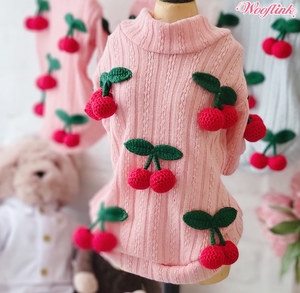 Wooflink Cherry Knit Cardigan - Pink