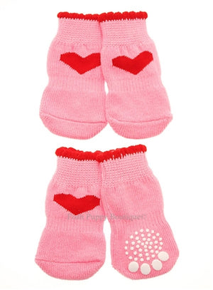 Pink Hearts Pet Socks - Posh Puppy Boutique
