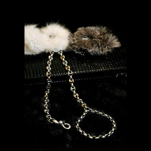 Small 18k Gold & Silver with CZ Jewels - 38inch Leash Holder - Posh Puppy Boutique