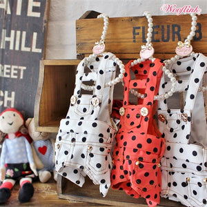 Wooflink Polka Polka Overall - Red - Posh Puppy Boutique