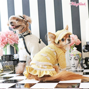 Wooflink Tweed Jacket Yellow - Posh Puppy Boutique