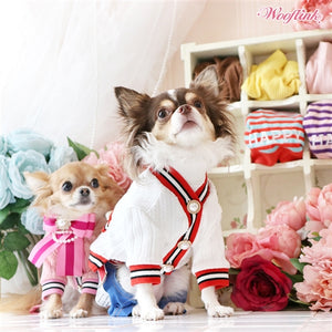Wooflink Preppy Sweater in White - Posh Puppy Boutique