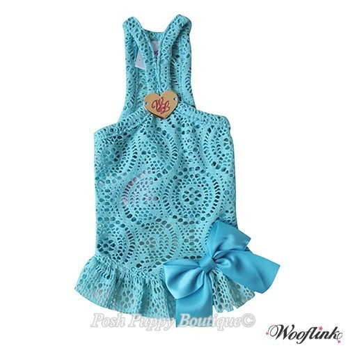 Wooflink Fun Summertime Mini Dress Top - Blue