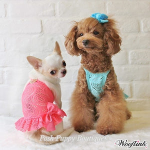 Wooflink Fun Summertime Mini Dress Top - Blue - Posh Puppy Boutique