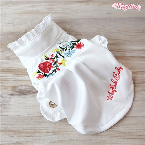 Wooflink Luxury Embroidery Shirt Top - White