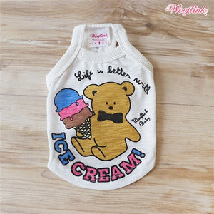 Wooflink Life Is Better With Ice Cream Top - White - Posh Puppy Boutique
