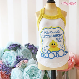 Wooflink What A Cute Little Ducky Top in White - Posh Puppy Boutique