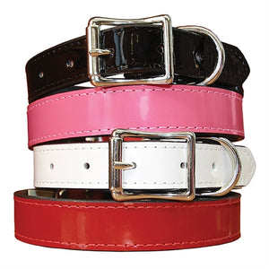 Manhattan Patent Leather Collar - Red - Posh Puppy Boutique