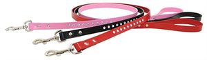Madison Maxwell Leash with 1 Row Swarovski Crystals - Many Colors - Posh Puppy Boutique