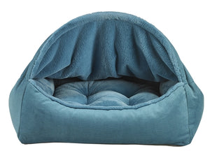 Canopy Bed in Teal with Breeze Dream Fur - Posh Puppy Boutique