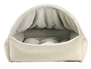 Canopy Bed in Granite and Cloud Dream Fur - Posh Puppy Boutique