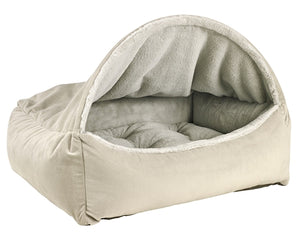 Canopy Bed in Granite and Cloud Dream Fur - Posh Puppy Boutique