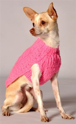 Cable Knit Sweater - Pink - Posh Puppy Boutique