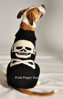 Black Skull Dog Sweater - Posh Puppy Boutique