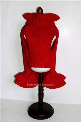 Red Holiday Sweater Dress - Posh Puppy Boutique