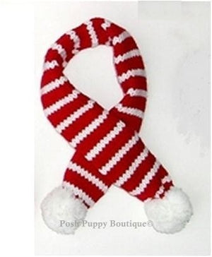 Sassy Scarf - Red Striped Holiday Scarf - Posh Puppy Boutique