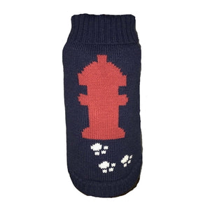 Fire Hydrant Sweater - Navy - Posh Puppy Boutique