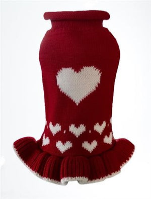 Red Heart Sweater Dress
