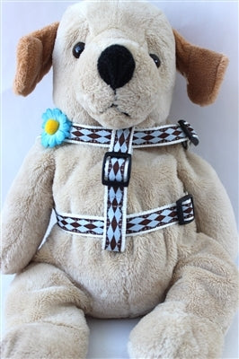 Gerber Daisy Blue Collection - Step In Harnesses All Metal Buckles - Posh Puppy Boutique