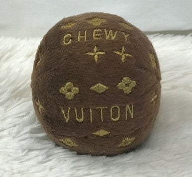 Brown Chewy Vuiton Ball Toy