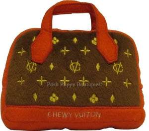 Chewy Vuiton Purse Toy- Red Trim - Posh Puppy Boutique
