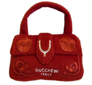 Gucchewi Red Floral Purse Plush Toy - Posh Puppy Boutique
