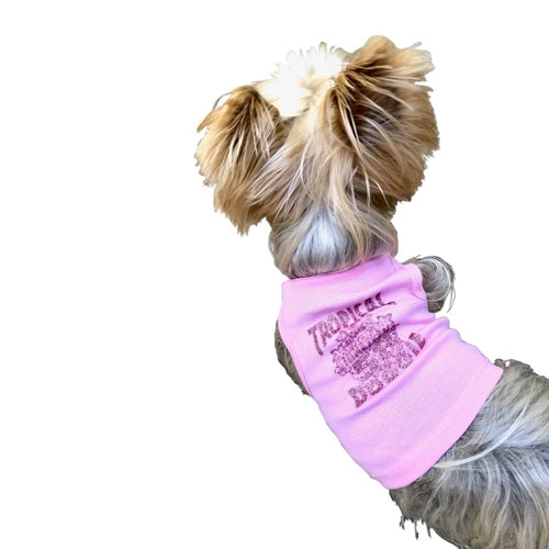 Tropical Dog Tank Top in Pink