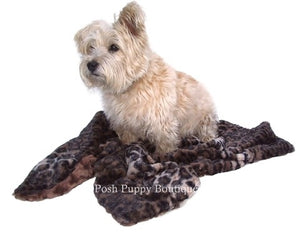 Dark Brown Leopard Minkie Binkie Blanket - Posh Puppy Boutique