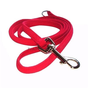Ultra Suede Leash- Red - Posh Puppy Boutique