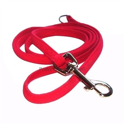Ultra Suede Leash- Red