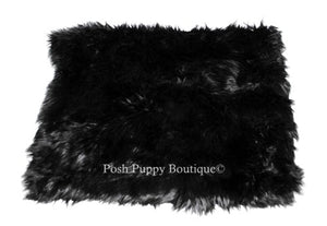 Black Shag All Plush Crate Liner Blanket - Posh Puppy Boutique