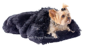 Black Powder Puff Plush Cozy Sak - Posh Puppy Boutique