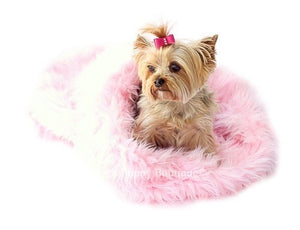 Pink Shag Plush Cozy Sak - Posh Puppy Boutique