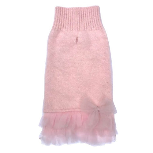Frilly Tutu Sweater Dress - Blush