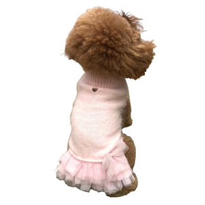 Frilly Tutu Sweater Dress - Blush - Posh Puppy Boutique