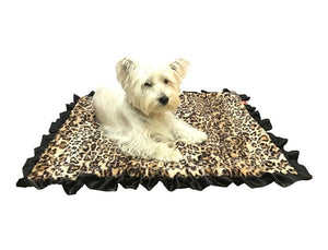 Furbaby Ruffled Blanket - Leopard - Posh Puppy Boutique