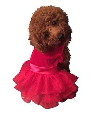 Holiday Party Girl Red Velvet Fufu Tutu - Posh Puppy Boutique