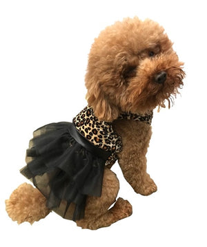 Retro Leopard Velvet Fufu Tutu Dress - Posh Puppy Boutique