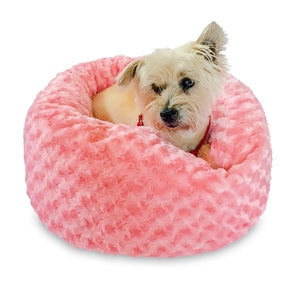 Coral Rosebud Crispy Creme Donut Bed - Posh Puppy Boutique