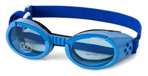 Shiny Blue ILS Doggles with Blue Lens & Straps