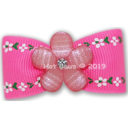 Edelweiss Ribbon Hair Bow - Pink