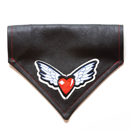 Heart & Wings USA Flag Faux Leather Dog Bandana